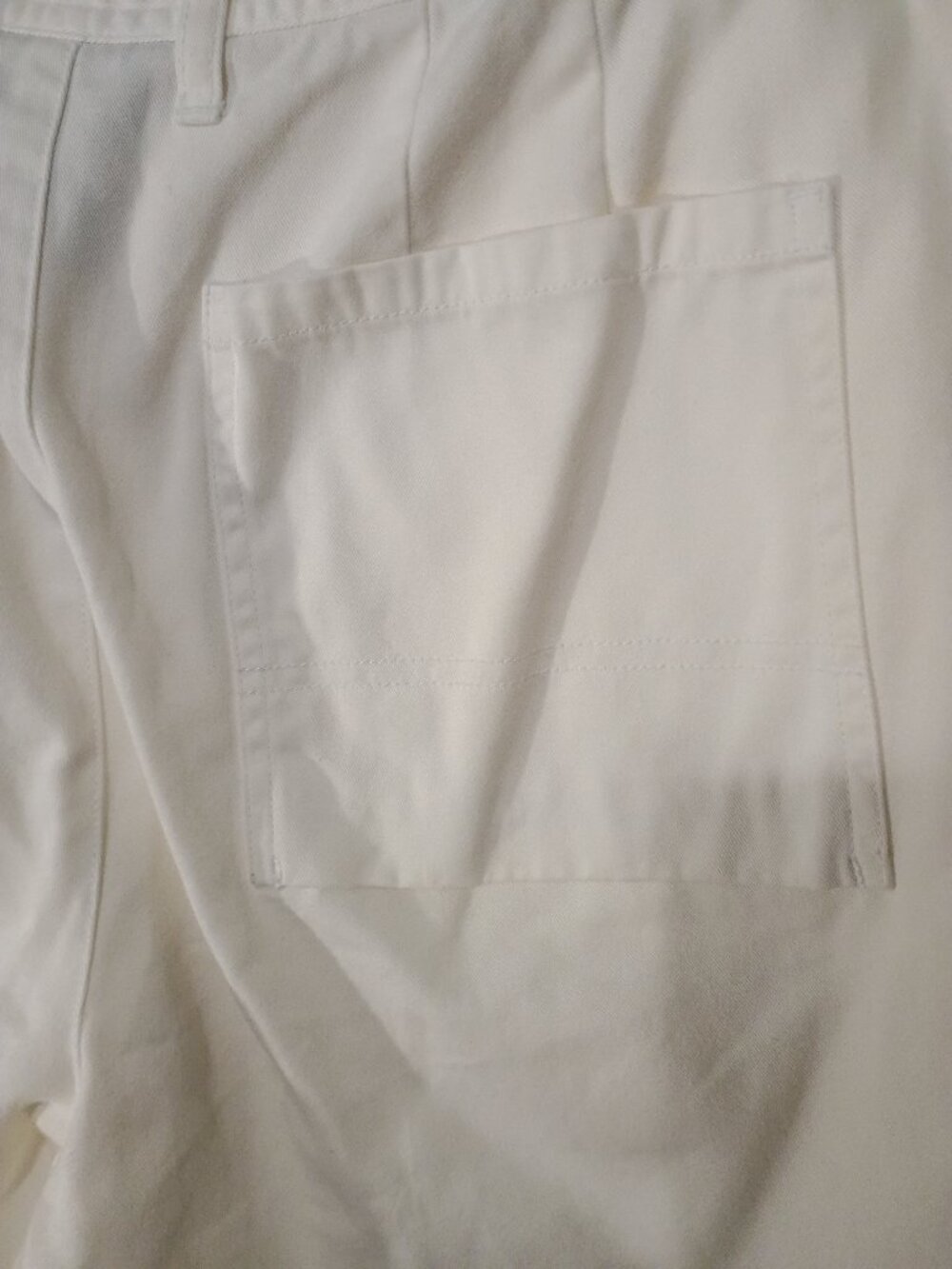 Venezia Jeans Women’s White Cropped Pants Size 10Drawstring Patch Pocket Capri - Picture 6 of 8